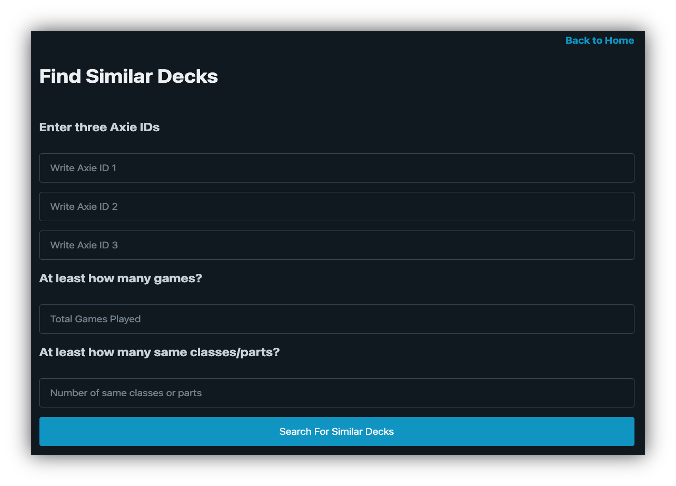 Screenshot of Similar Decks Page