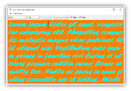 Screenshot of Font Settings Feature
