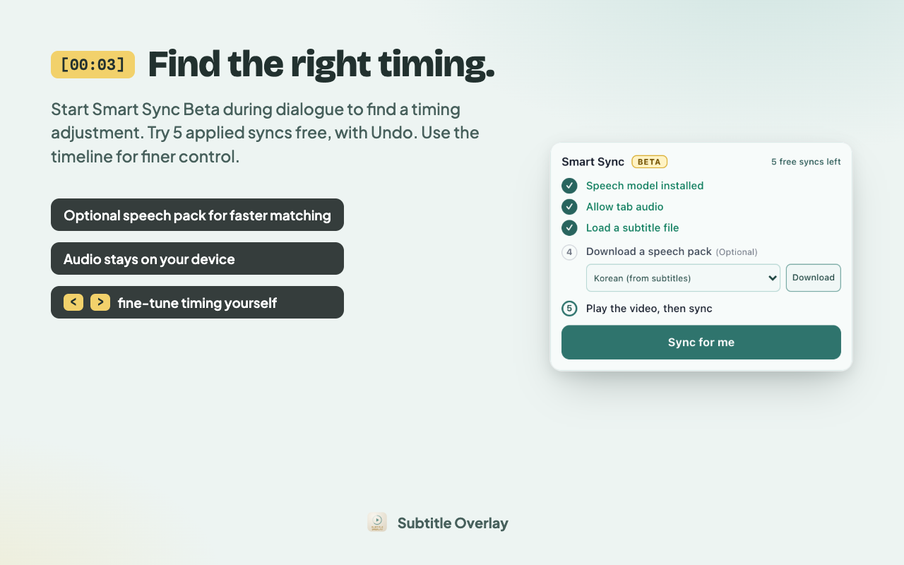 Smart Sync Beta setup and optional speech language pack